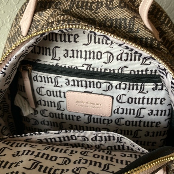 Juicy Couture Brown & Light Pink Backpack- extra pouch- Gold Tone main image 9